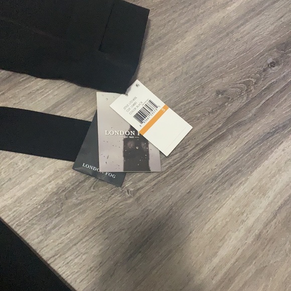 NWT Women’s Black Double Collar Belted Coat Jacket London Fog size Small Petite - Picture 5 of 11